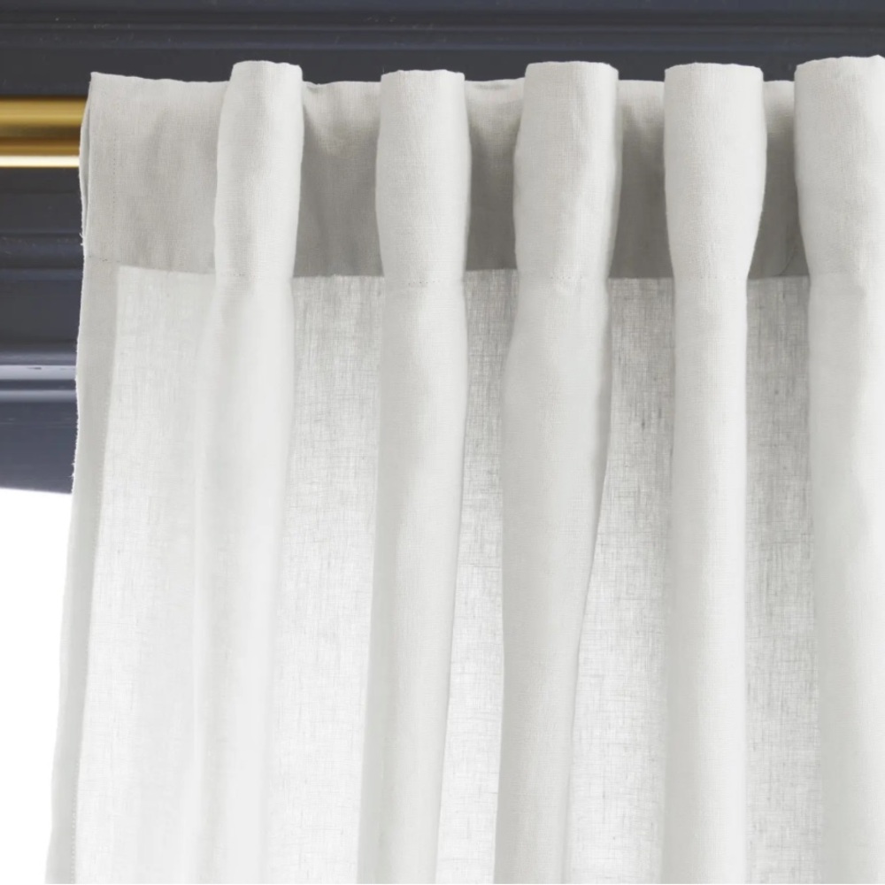 NWOT QUINCE Set Of 2 48x108 European Linen Curtains Cream 9153 - Picture 4 of 9